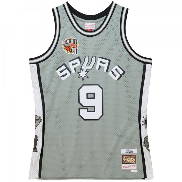 Unisex San Antonio Spurs Tony Parker Mitchell & Ness Gray Hall of Fame Class of 2023 Throwback Swingman Jersey