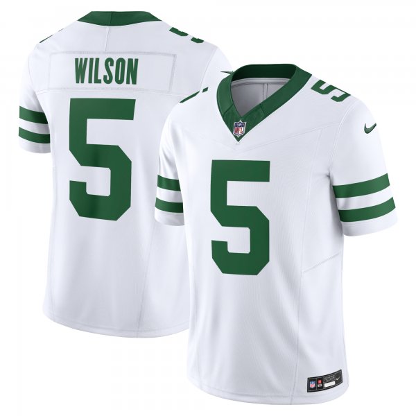 Men's New York Jets #5 Garrett Wilson Nike Legacy White Vapor F.U.S.E. Limited Jersey