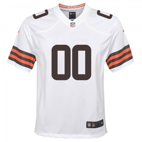 Youth Nike Cleveland Browns White Custom Game Jersey