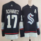 Men's Seattle Kraken #17 Jaden Schwartz Navy Blue Adidas Stitched NHL Jersey