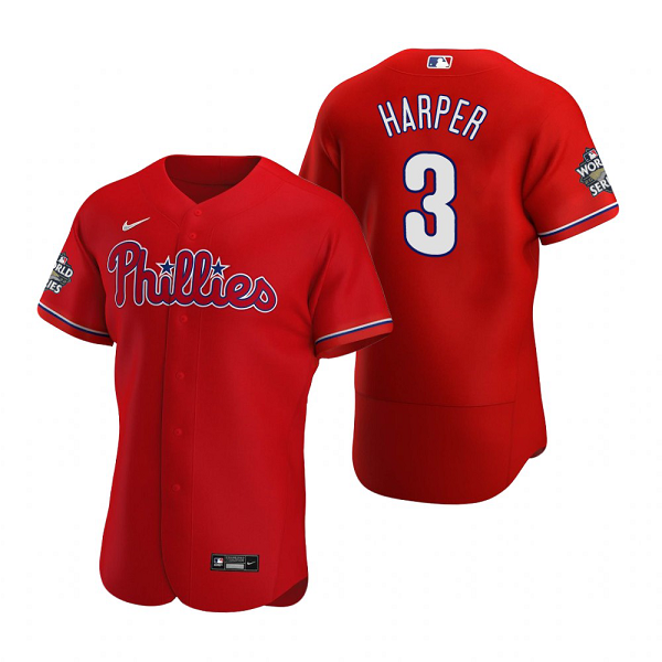 Philadelphia Phillies Bryce Harper Red 2022 World Series Flex Base Jersey