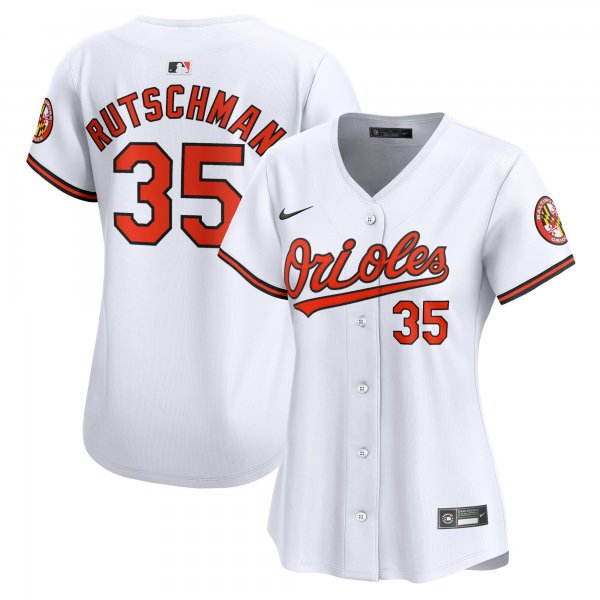 Women's Baltimore Orioles #35 Adley Rutschman Nike White Home Limited Player Jersey