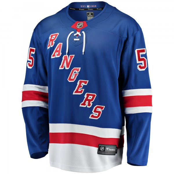 Men's New York Rangers Ryan Lindgren Fanatics Blue Home Breakaway Replica Jersey