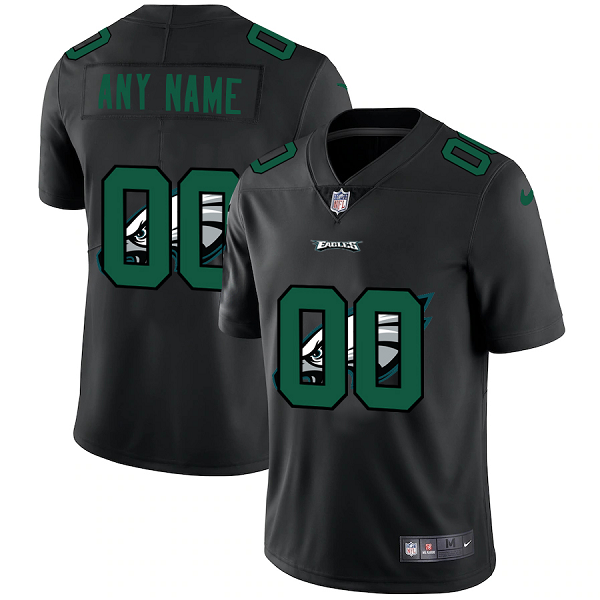 Philadelphia Eagles Custom Men's Nike Team Logo Dual Overlap Limited NFL Jersey Black