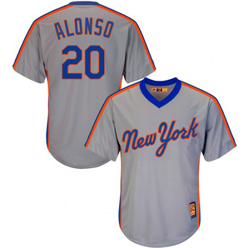 Men's New York Mets #20 Pete Alonso Majestic Gray Cool Base Cooperstown Collection MLB Jersey