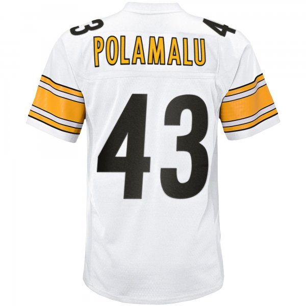 Youth Pittsburgh Steelers Troy Polamalu Mitchell & Ness White 2005 Retired Player Legacy Jersey