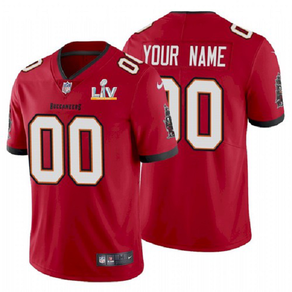 Men's Tampa Bay Buccaneers Custom Red 2021 Super Bowl LV Jersey