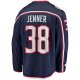 Men's Columbus Blue Jackets Boone Jenner Navy Home Captain Patch Breakaway Player Jersey