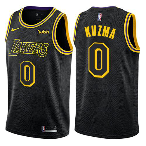 Men's Nike NBA Los Angeles Lakers #0 Kyle Kuzma Swingman City Edition Black NBA Jersey