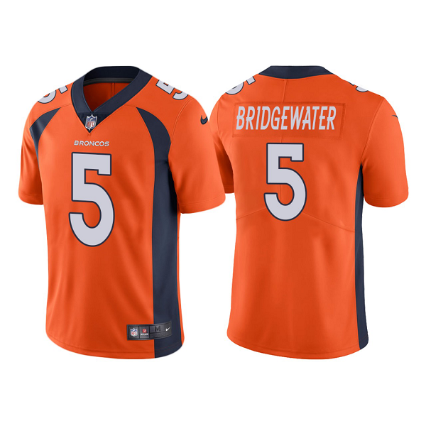 Men's Nike Denver Broncos #5 Teddy Bridgewater Orange NFL Vapor Limited Jersey