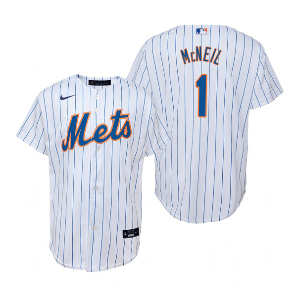 Youth New York Mets #1 Jeff McNeil Nike White MLB Home Jersey