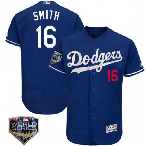 Men's Los Angeles Dodgers #16 Will Smith Alternate Blue Flex Base MLB Jersey