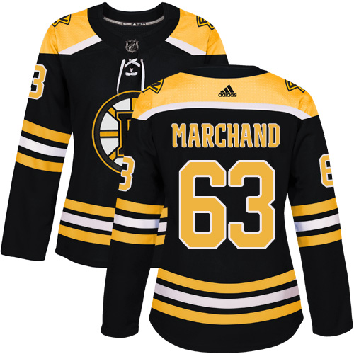 Adidas Boston Bruins #63 Brad Marchand Black Home Women's Stitched NHL Jersey