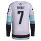 Men's Seattle Kraken Jordan Eberle adidas White Away Primegreen Pro Player Jersey