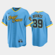 Men's Milwaukee Brewers 2022 City Connect #39 Corbin Burnes Powder Blue Cool Base MLB Jersey