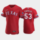 Men's Texas Rangers #53 Adolis Garcia Alternate Scarle 50th Anniversary MLB Flex Base Jersey