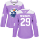 Adidas Edmonton Oilers #29 Leon Draisaitl Purple Fights Cancer Women's Stitched NHL Jersey