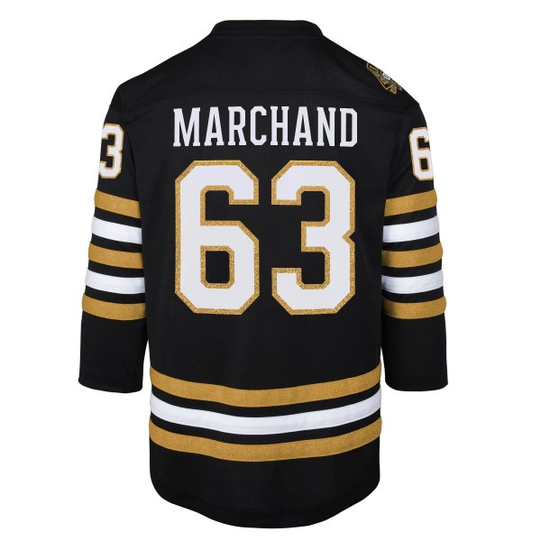 Youth Boston Bruins Brad Marchand Black 100th Anniversary Replica Player Jersey