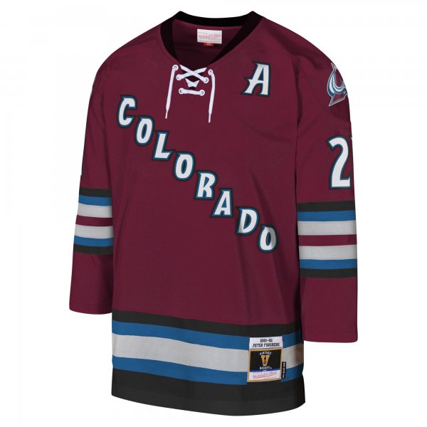 Youth Colorado Avalanche Peter Forsberg Mitchell & Ness Burgundy 2001-02 Blue Line Player Jersey