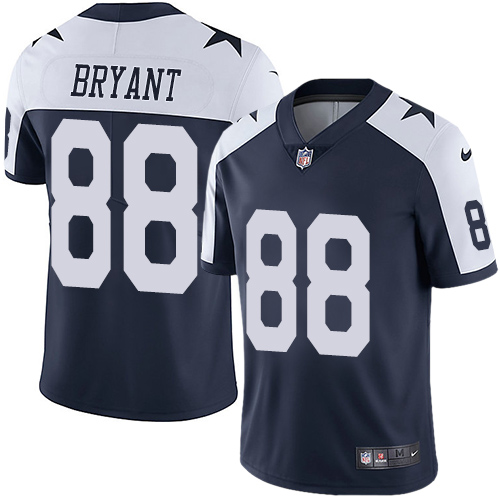 Nike Dallas Cowboys #88 Dez Bryant Navy Blue Thanksgiving Youth Stitched NFL Vapor Untouchable Limited Throwback Jersey