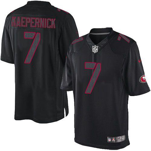 Nike San Francisco 49ers #7 Colin Kaepernick Black Men's Stitched NFL Impact Limited Jersey