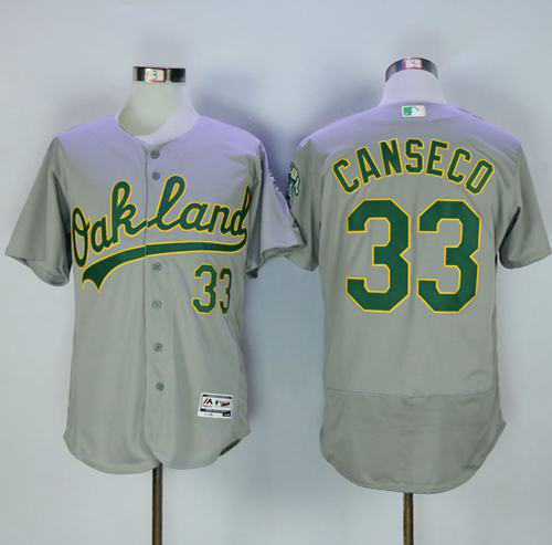 Men's Oakland Athletics #33 Jose Canseco Grey Flexbase Collection Stitched MLB Jersey