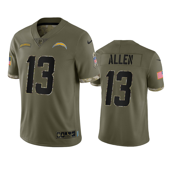 Los Angeles Chargers Keenan Allen Olive 2022 Salute To Service Limited Jersey #13