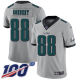 Philadelphia Eagles #88 Dallas Goedert Silver Men's Stitched NFL Limited Inverted Legend 100th Season Jersey