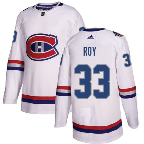 Adidas Montreal Canadiens #33 Patrick Roy White 2017 100 Classic Stitched NHL Jersey