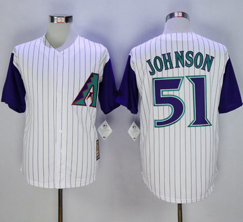 Arizona Diamondbacks #51 Randy Johnson White Hall Of Fame Cool Base Stitched MLB Jersey