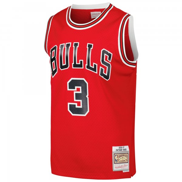 Men's Chicago Bulls Dwyane Wade Mitchell & Ness Red 2016/17 Hardwood Classics Swingman Jersey