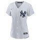 Women's New York Yankees Derek Jeter Nike White/Navy Home Replica Player Name Jersey