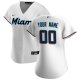 Women's Miami Marlins Nike White Home Replica Custom Jersey