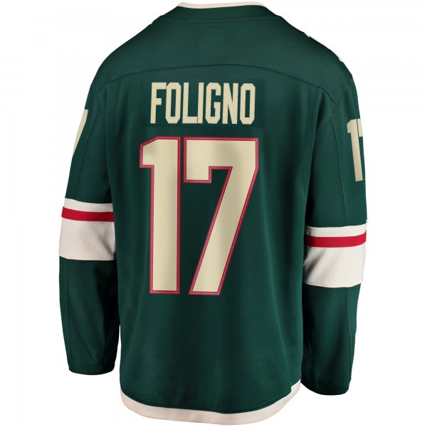 Youth Minnesota Wild Marcus Foligno Fanatics Green Breakaway Player Jersey