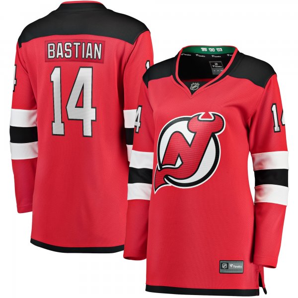 Women's New Jersey Devils Nathan Bastian Fanatics Red Home Team Breakaway Player Jersey