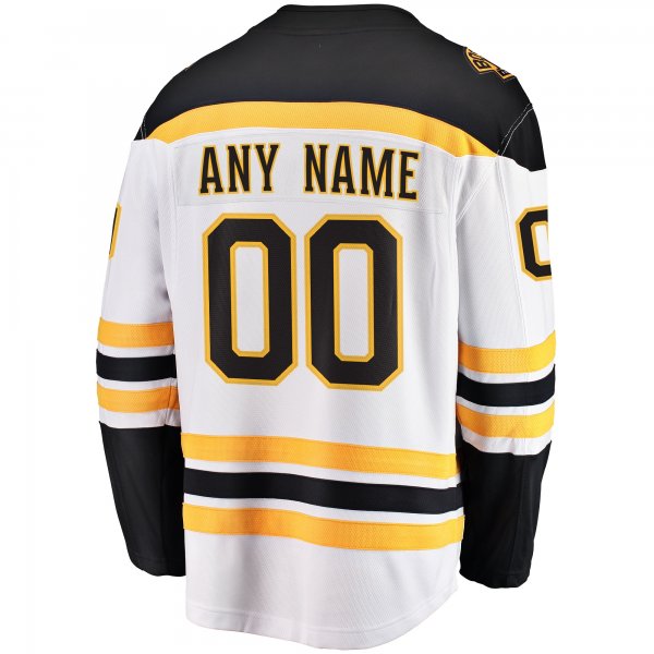 Men's Boston Bruins Fanatics White Away Breakaway Custom Jersey