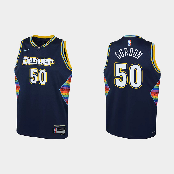 Youth Denver Nuggets #50 Aaron Gordon 2021-22 75th Anniversary City Navy NBA Jersey