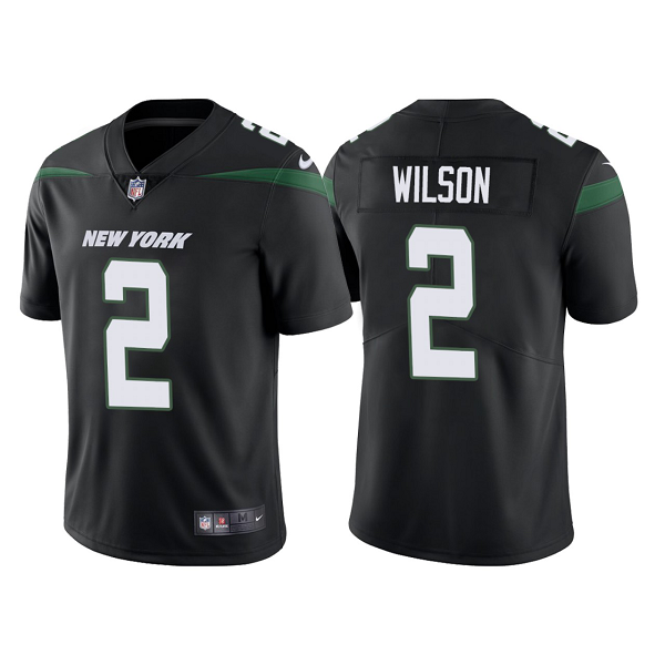 Men's New York Jets #2 Zach Wilson Black 2021 NFL Draft Vapor Limited Jersey