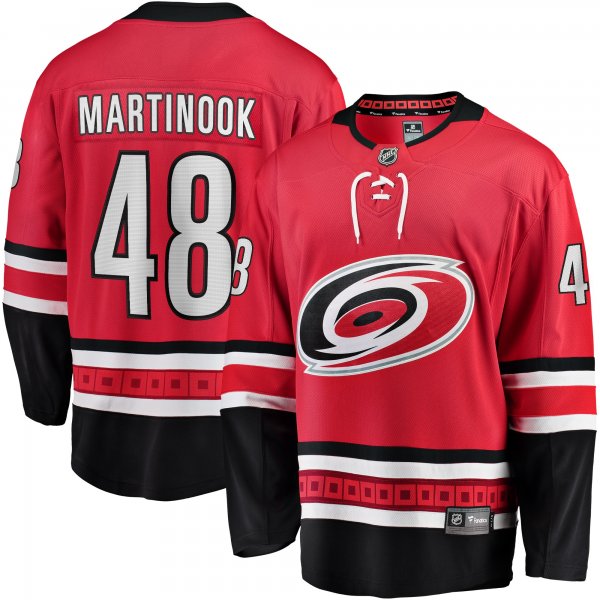 Men's Carolina Hurricanes Jordan Martinook Fanatics Red Alternate Breakaway Player Jersey