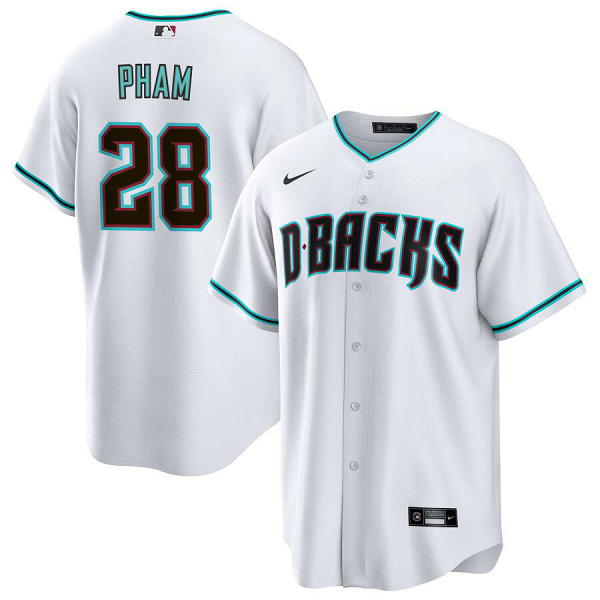 Men's Arizona Diamondbacks #28 Tommy Pham Nike White Alternate Cool Base MLB Jersey