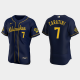 Men's Milwaukee Brewers #7 Navy Alternate Flex Base MLB Jersey