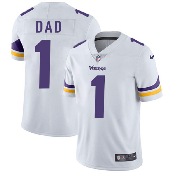 Men's Nike Minnesota Vikings #1 Dad White Vapor Untouchable Limited NFL Jersey