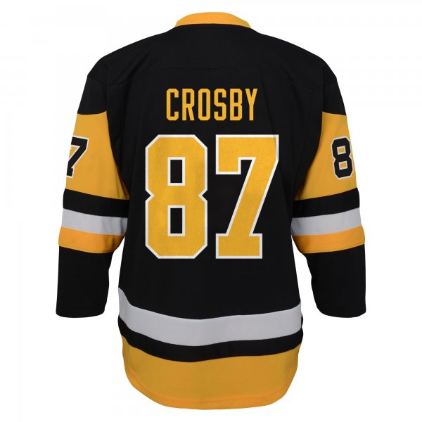 Youth Pittsburgh Penguins Sidney Crosby Black Captain Patch Home Replica Player Jersey