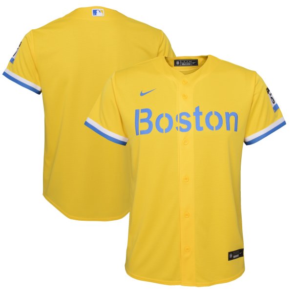 Youth Boston Red Sox Nike Gold/Light Blue City Connect Replica Team Jersey