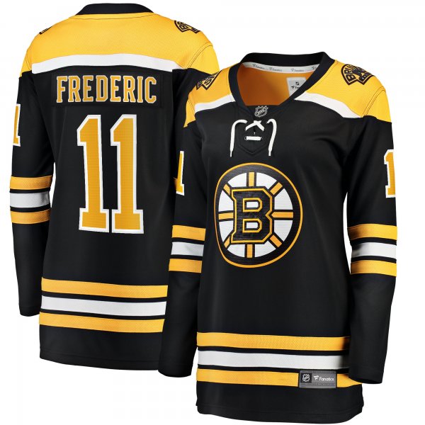 Women's Boston Bruins Trent Frederic Fanatics Black Home Breakaway Player Jersey