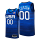 Custom #00 USA Basketball 2021 Tokyo Olympics Blue Jersey Away-3D Printed