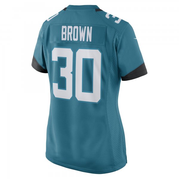 Women's Jacksonville Jaguars Montaric Brown Nike Teal Game Player Jersey