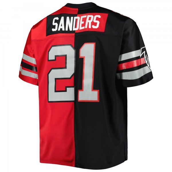 Men's Atlanta Falcons Deion Sanders Mitchell & Ness Black/Red Big & Tall Split Legacy Retired Player Replica Jersey