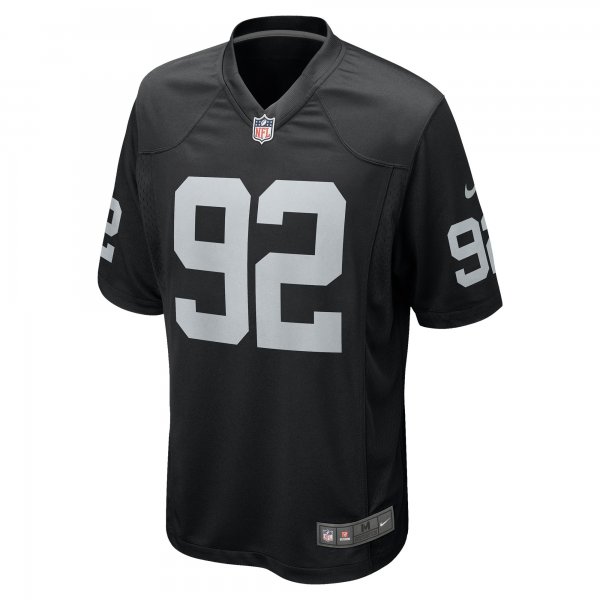 Men's Las Vegas Raiders Richard Seymour Nike Black Retired Player Game Jersey