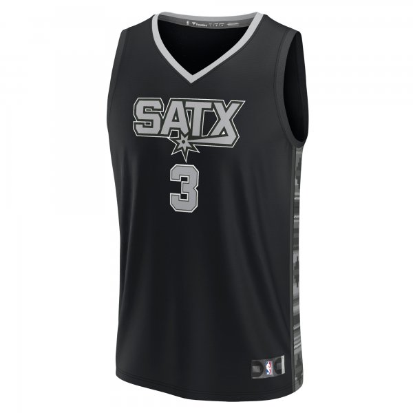 Men's San Antonio Spurs Keldon Johnson Fanatics Black Fast Break Replica Player Jersey - Statement Edition